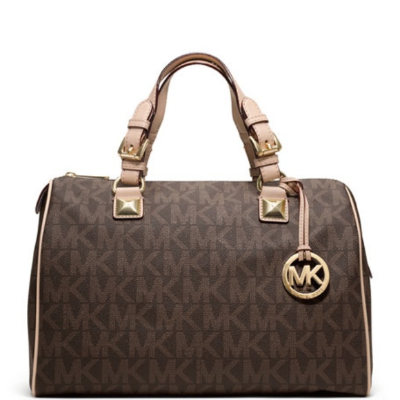MICHAEL KORS SIGNATURE PRINT SATCHEL HANDBAG BAG - Picture 2 of 2